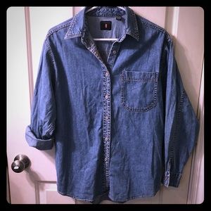 Vintage classic one pocket denim button down Sz. M